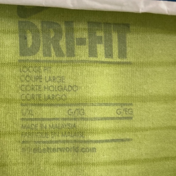 Nike Women's striped green muscle tank with bias cut knot-style size Large - Picture 2 of 5